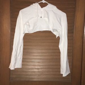 White tiny crop top jacket